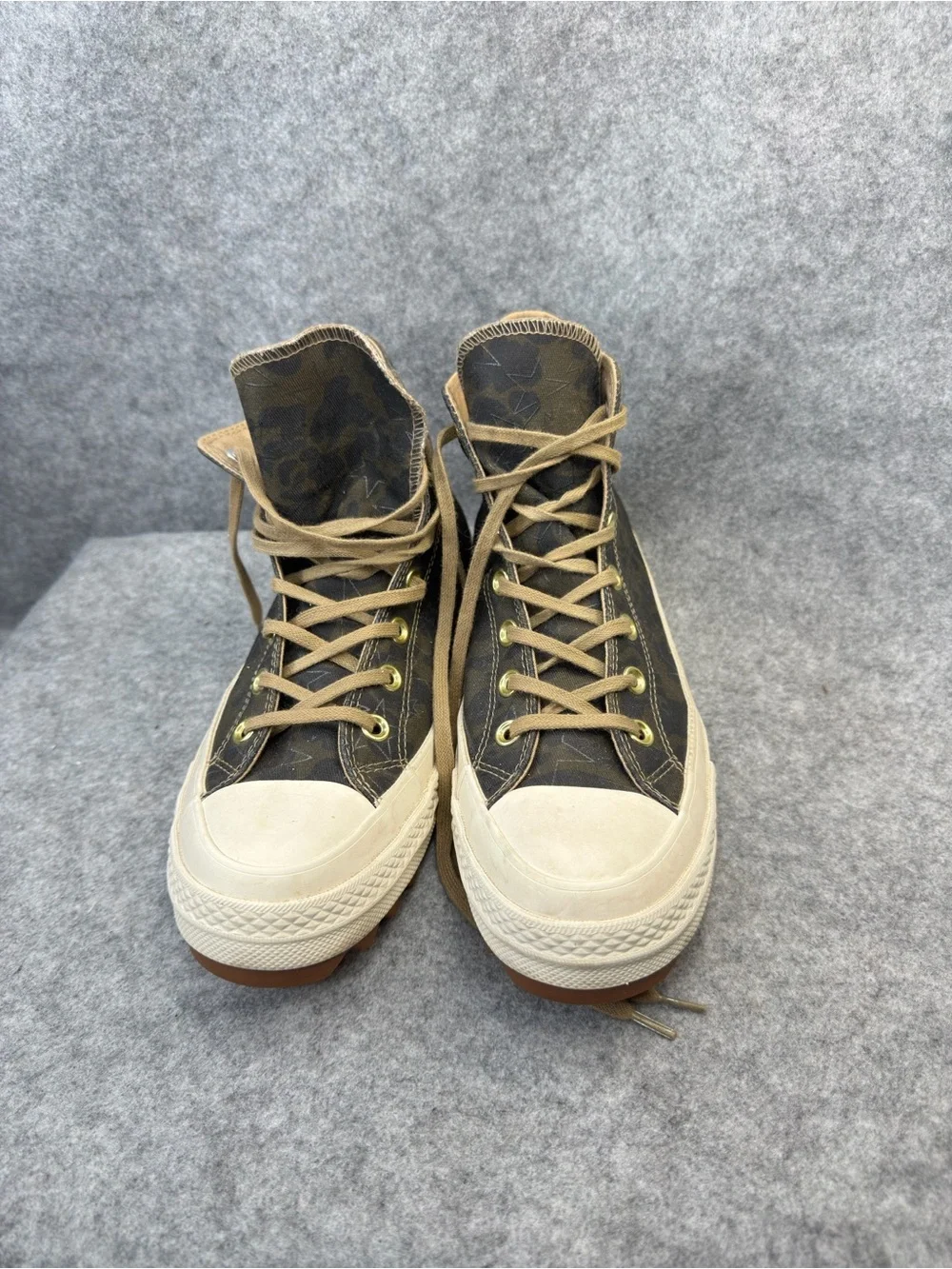 Converse Chuck Taylor All Star Lift Ripple Camo High Top Gold Star Womens Size 9
